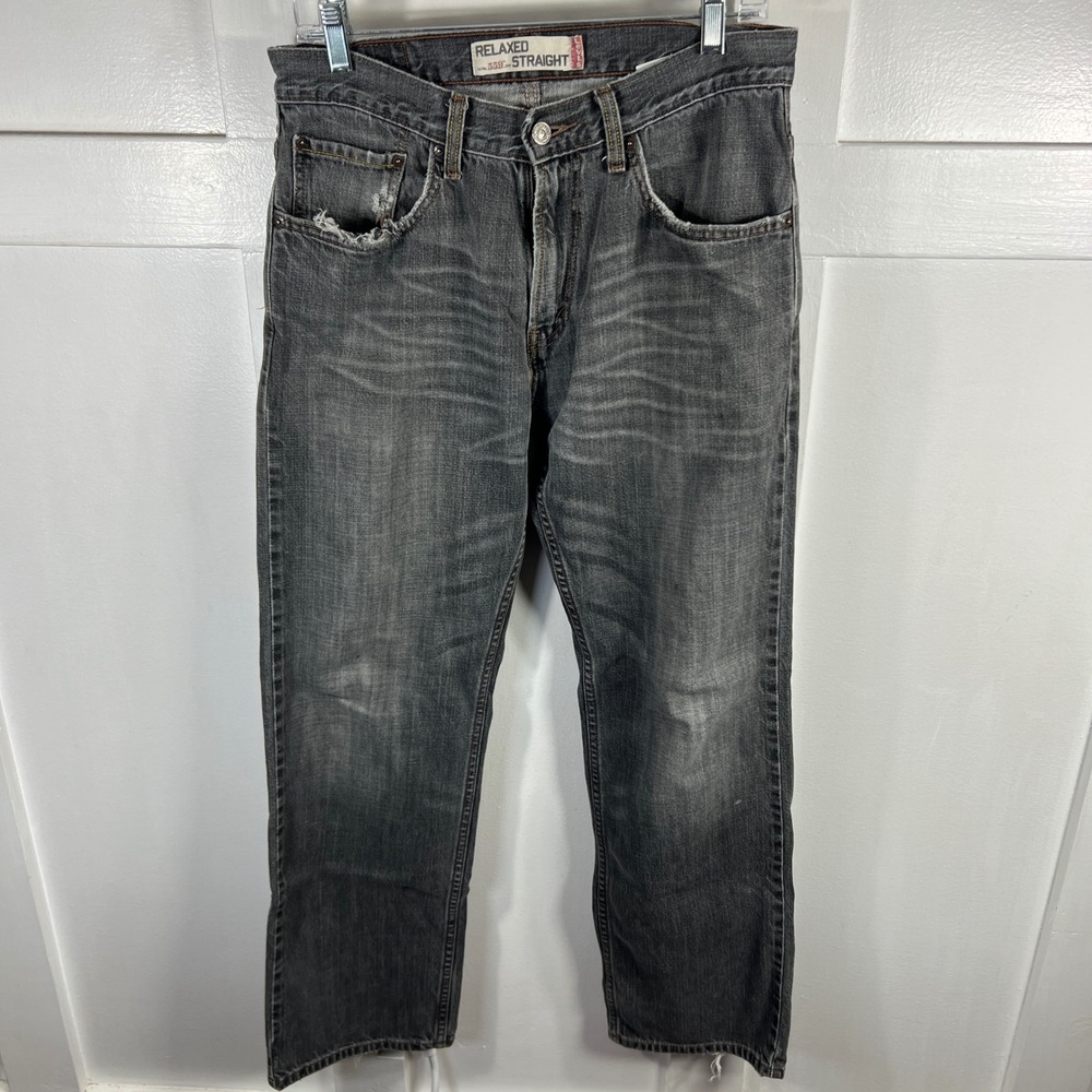 Levis 559 Relaxed Straight Jeans Mens 31x32 Faded Black Grey 100% Cotton 1807